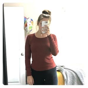 burnt orange ribbed long sleeve